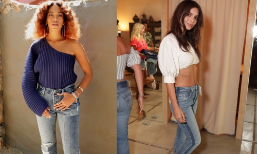 outfity Solange Knowles – vlevo a Emily Ratajkowski – vpravo