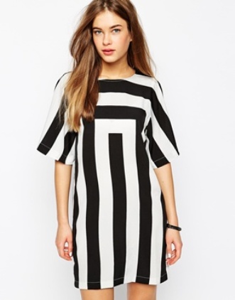 černobílé šaty; zdroj: asos.com